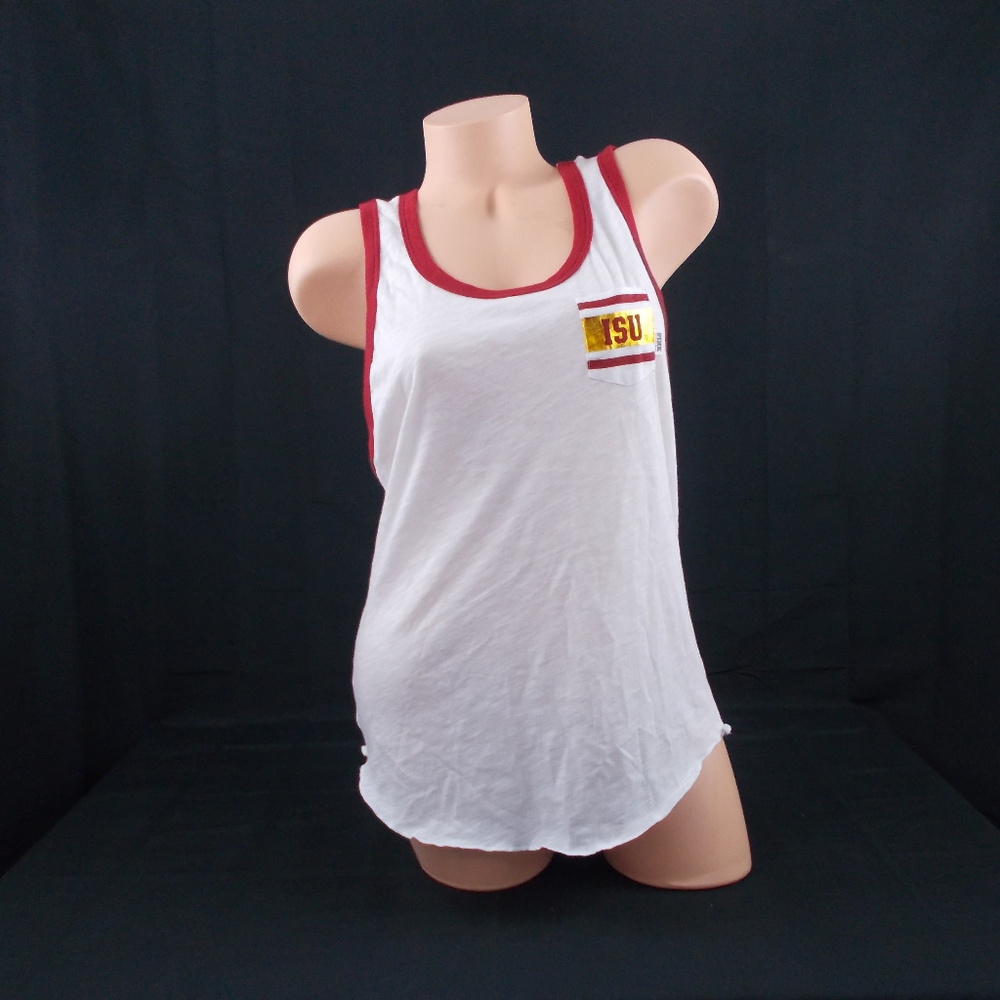 PINK IOWA STATE Uinv Tank Top Front Pocket Small
